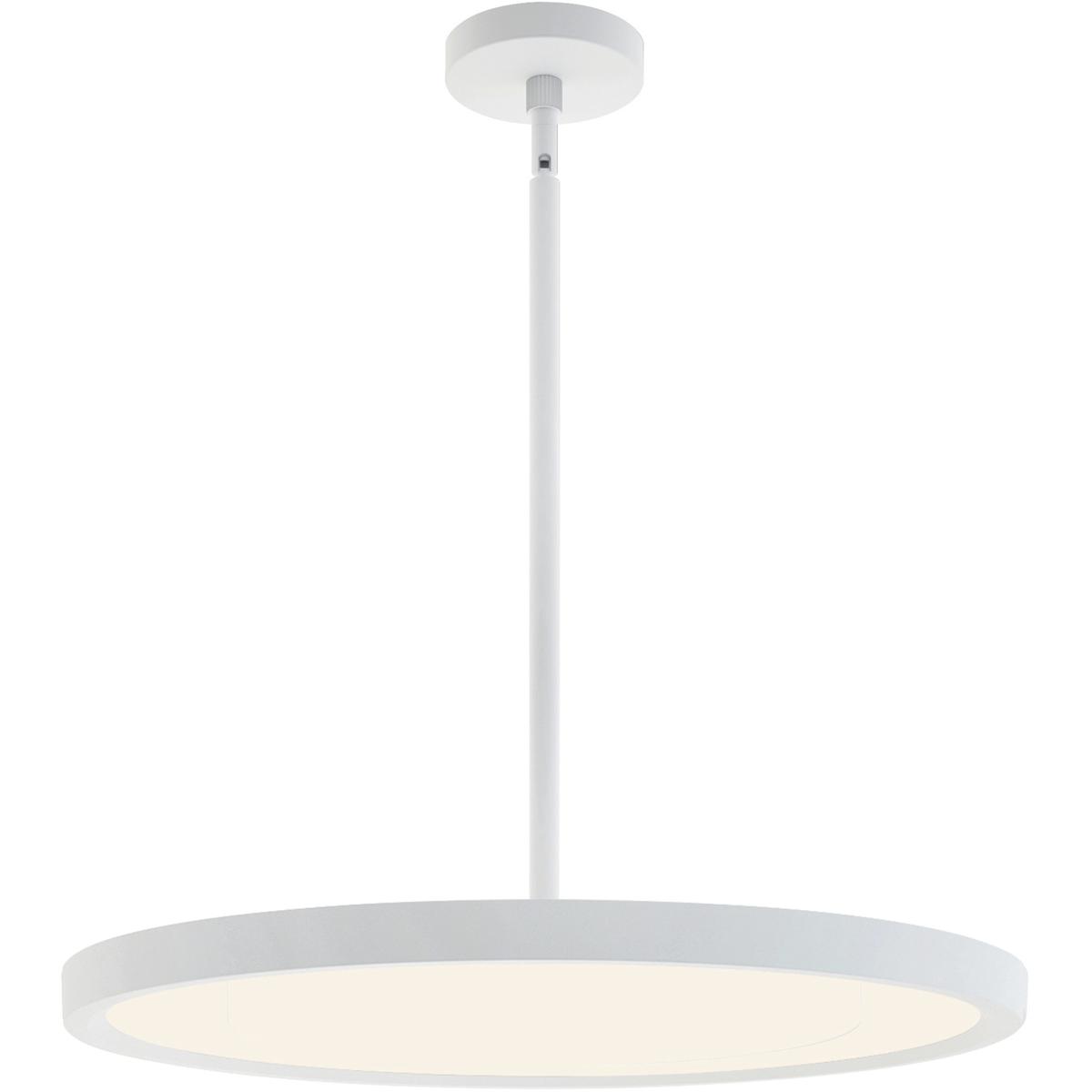 AFX EGRP24LAJUDWH Edge Round 1 Light 24 inch White Pendant Ceiling Light