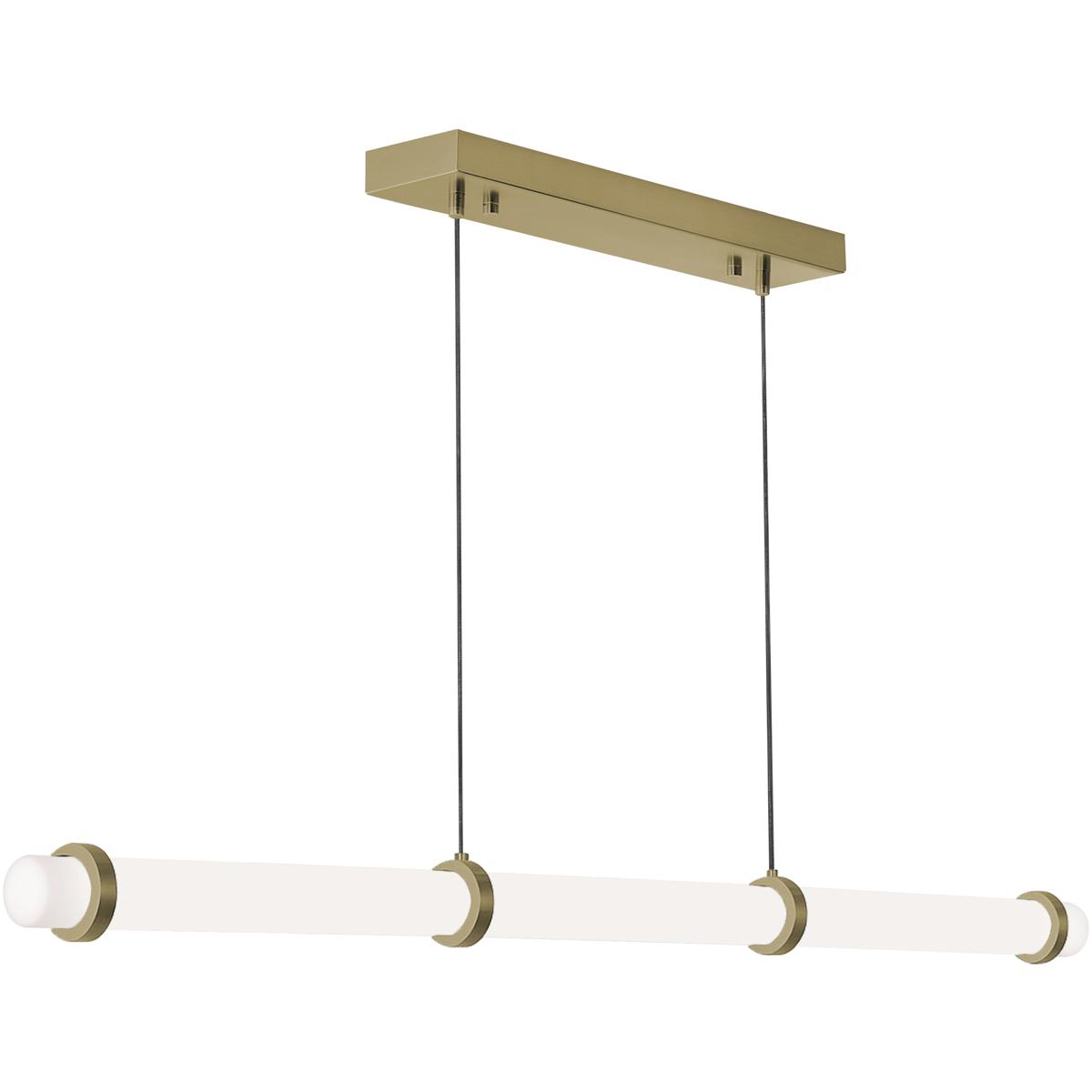 AFX MIAP0348LAJUDLB Miami LED 48 inch Light Antique Brass Linear Pendant Ceiling Light