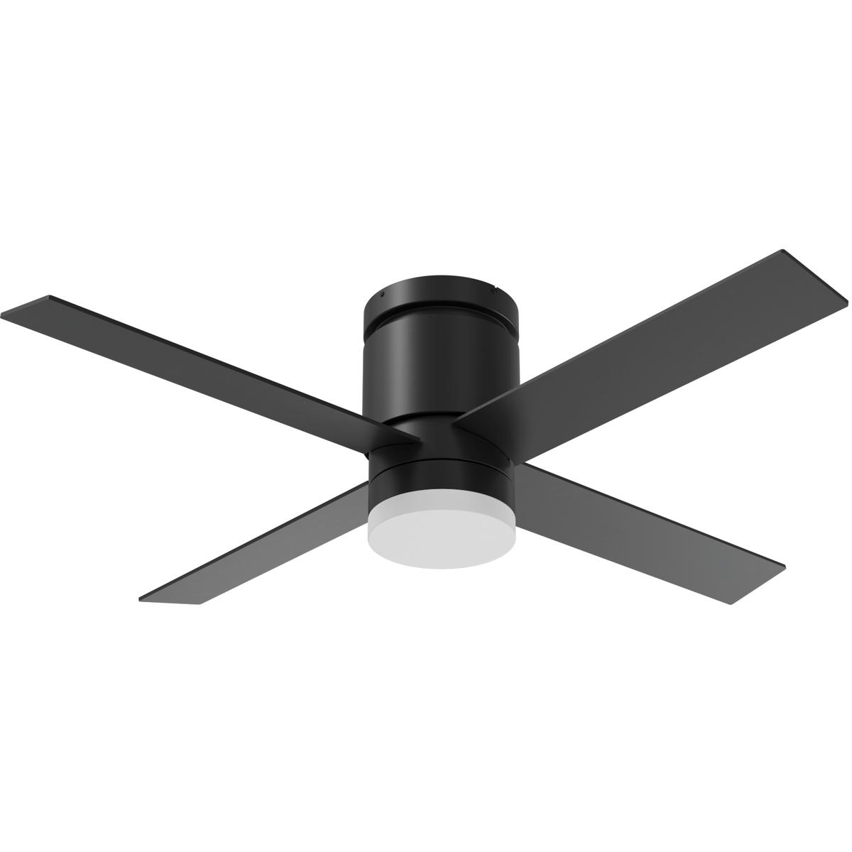 Ross - 52in 4 Blade LED Ceiling Fan - Black Finish - Wall Control Type