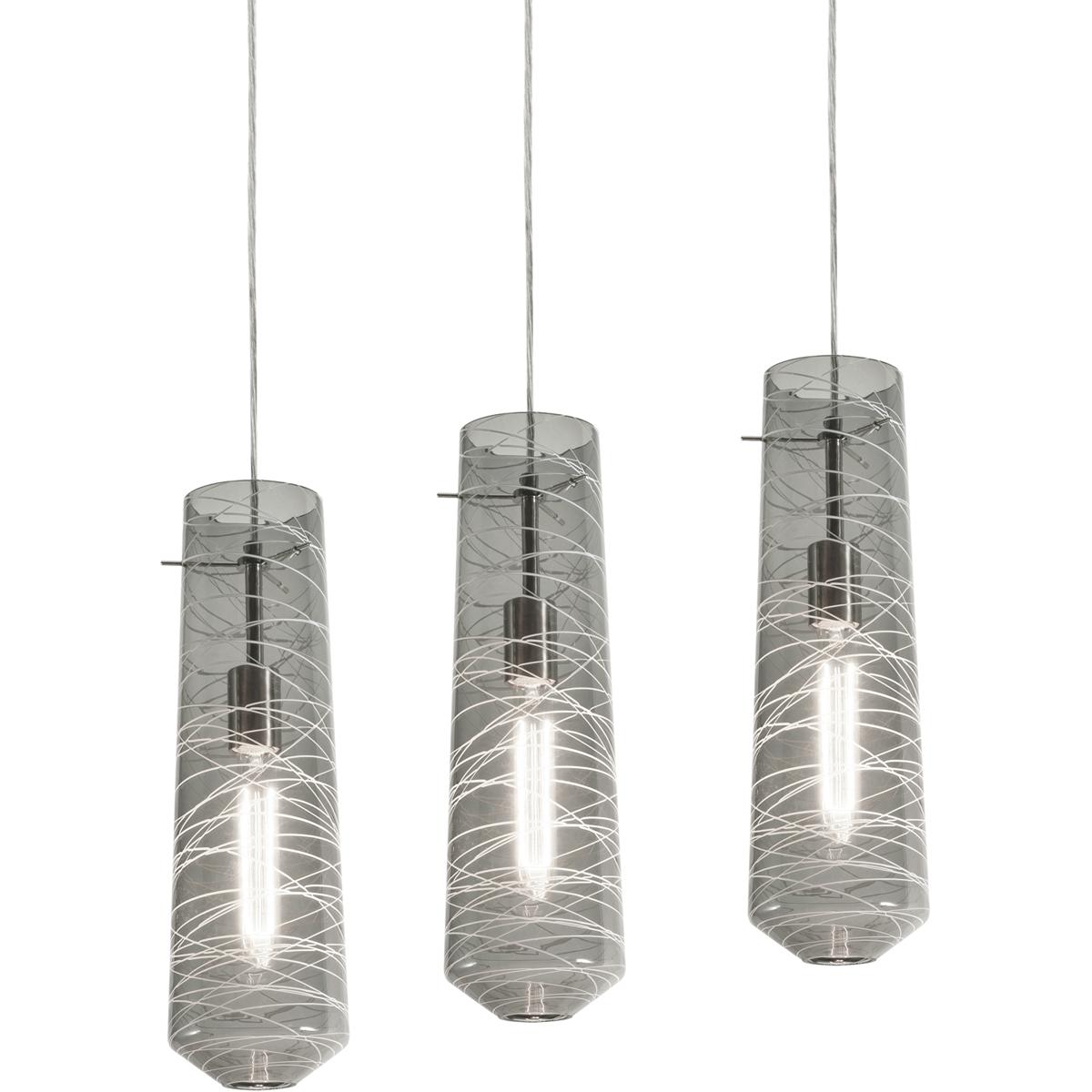 AFX SPP05MBSNSMLNR3 Spun 3 Light 41 inch Satin Nickel Linear Pendant Ceiling Light