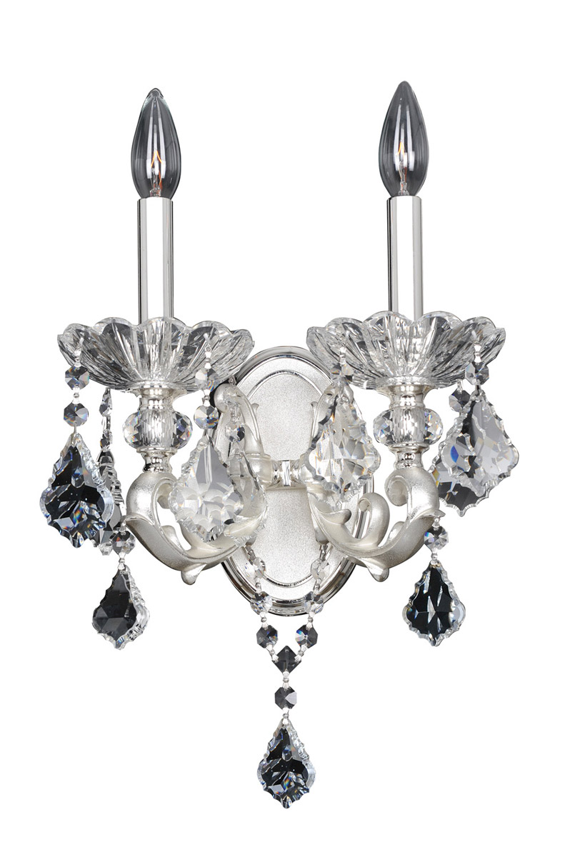 Allegri 023120-017-FR001 Praetorius 2 Light 10.5 inch Two-Tone Silver Wall Bracket Wall Light