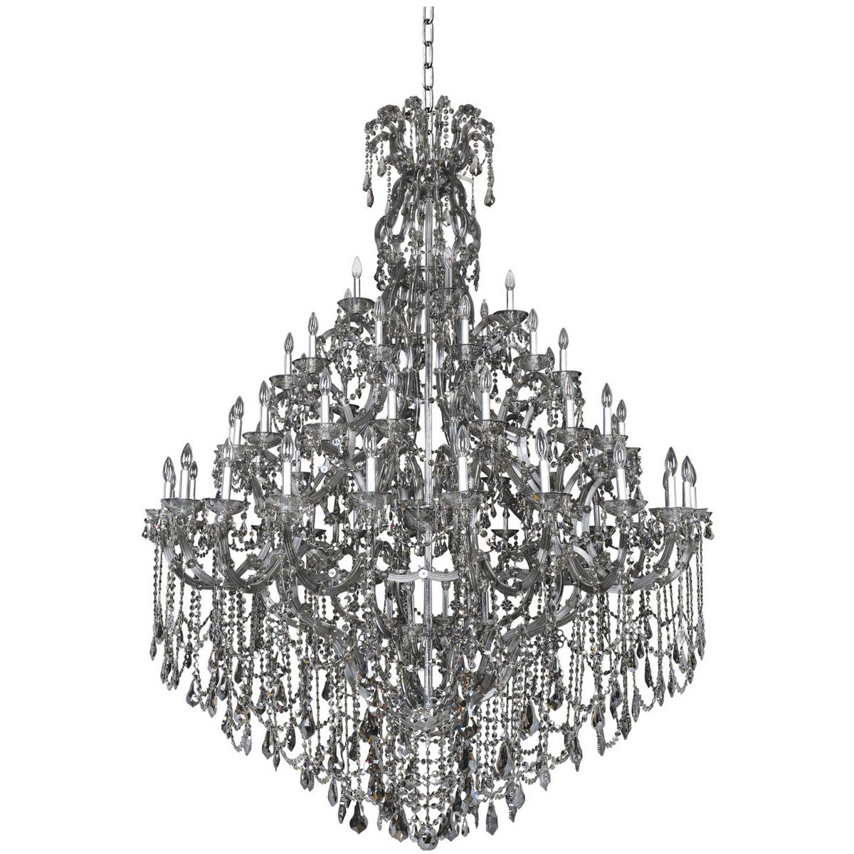 Allegri 023450-010-FR006 Brahms 66 Light 70 inch Chrome Chandelier Ceiling Light in Firenze Smoked Fleet Argentine