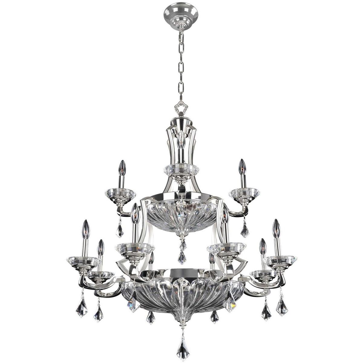 Allegri 028556-017-FR001 Orecchini 12 Light 36 inch Two Tone Silver Chandelier Ceiling Light