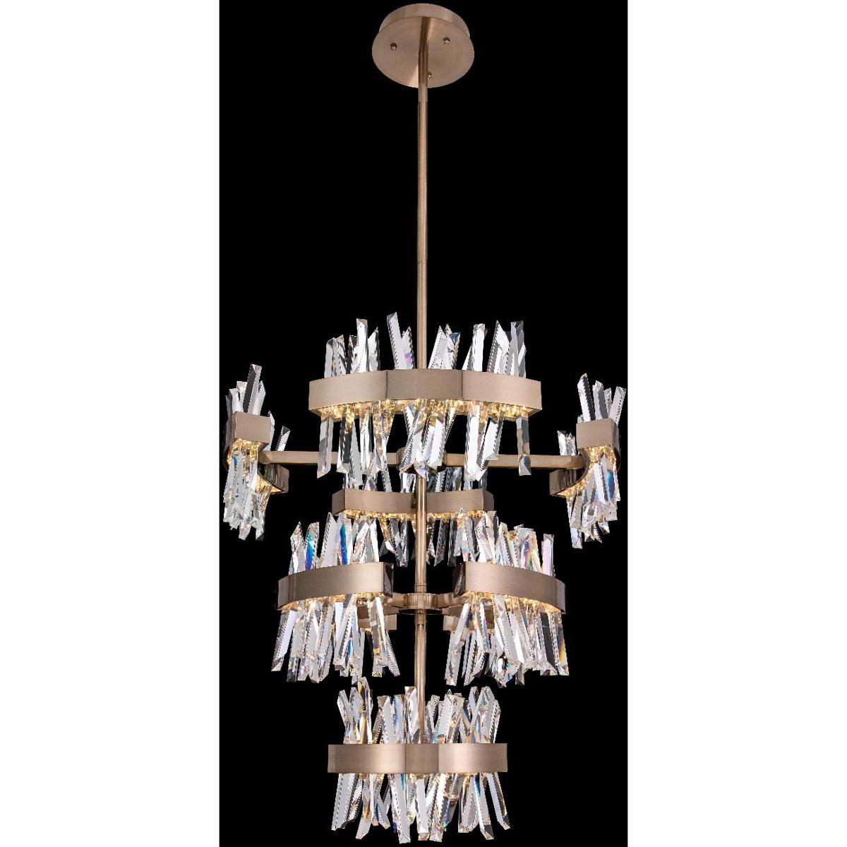 Allegri 030259038 Glacier LED 36 inch Brushed Champagne Gold Foyer Pendant Ceiling Light