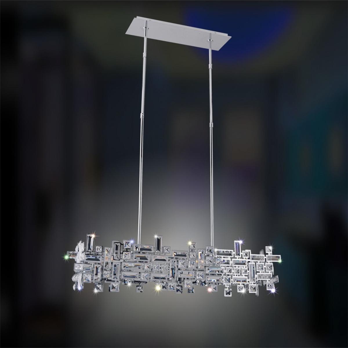 Allegri 11198-010-FR001 Vermeer Island Light Ceiling Light in Chrome, Firenze Clear