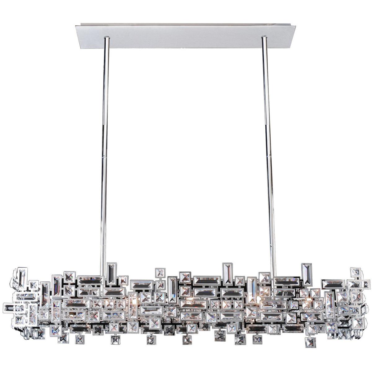 Allegri 11199-010-SE001 Vermeer 8 Light 44 inch Chrome Island Ceiling Light in Swarovski Elements Clear