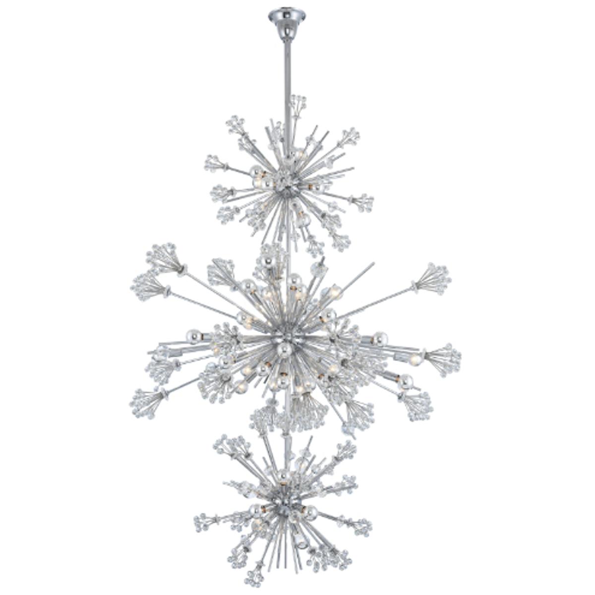 Allegri 11639-010-FR001 Constellation 50 Light 36 inch Chrome Pendant Ceiling Light in Firenze Clear