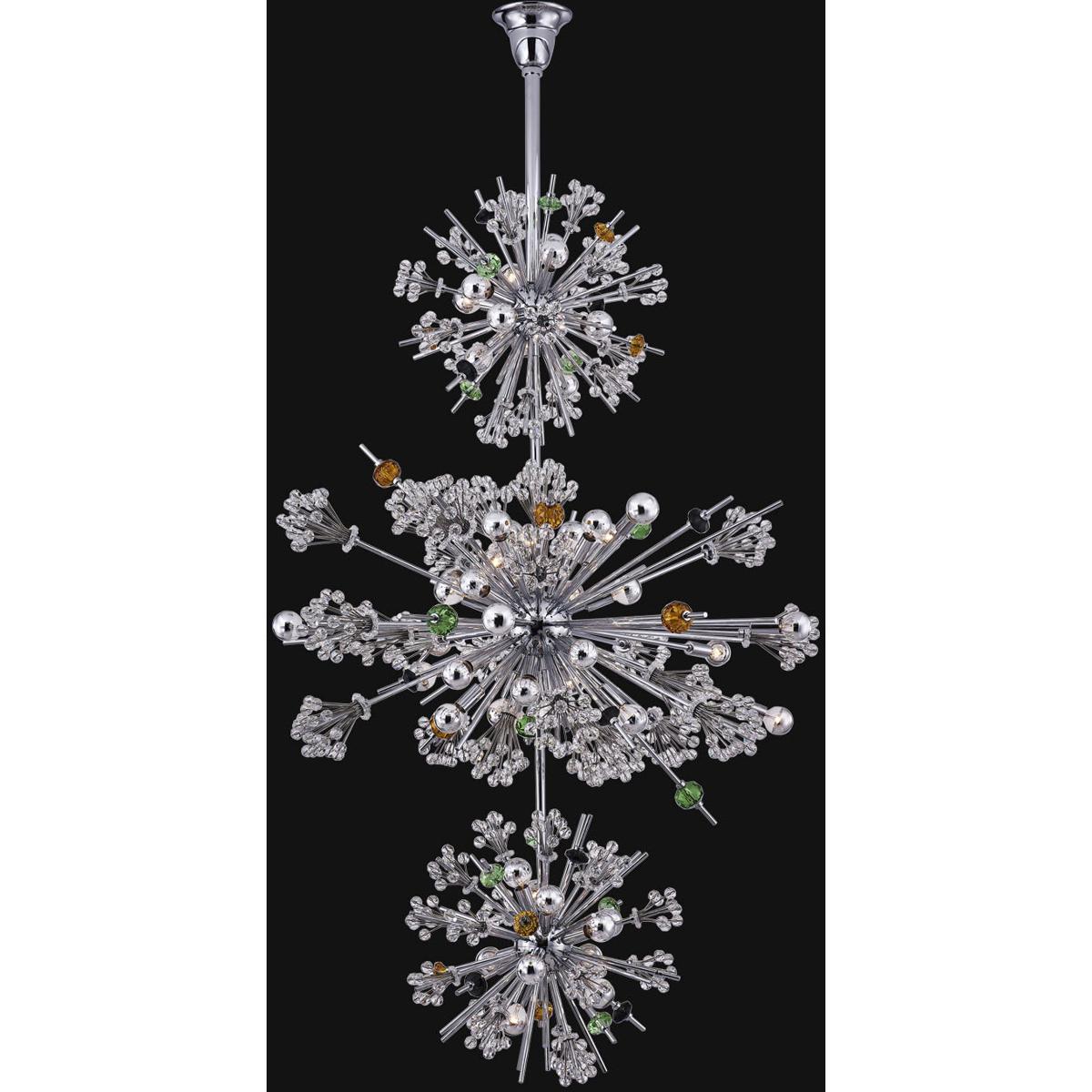 Allegri 11639-010-FRMULTI Constellation 50 Light 36 inch Polished Chrome Pendant Foyer Ceiling Light in Constellation Colorata