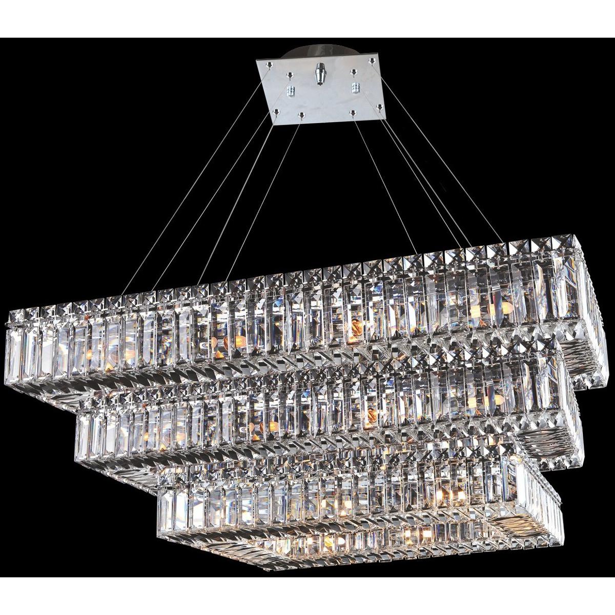 Allegri 11777-010-FR001 Baguette 34 Light 27 inch Chrome Pendant Ceiling Light