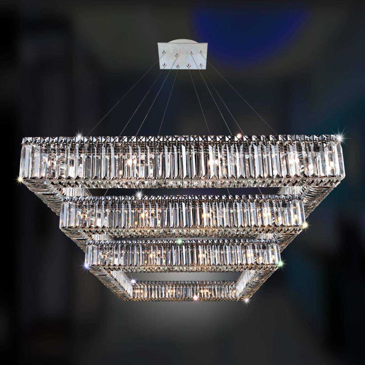 Allegri 11780-010-FR001 Quadro 36 Light 35 inch Chrome Pendant Ceiling Light