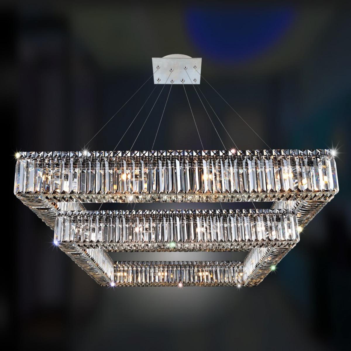 Allegri 11781-010-FR001 Quadro 28 Light 35 inch Chrome Pendant Ceiling Light