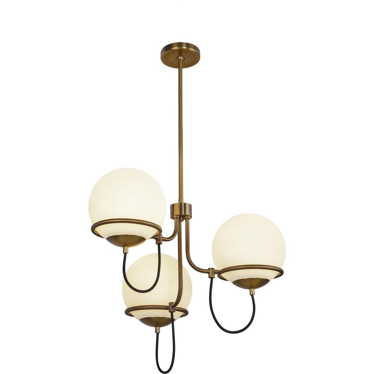 Alora CH458323AGOP Alora Mood Alba 3 Light 22.88 inch Aged Gold/Opal Glass Chandelier Ceiling Light