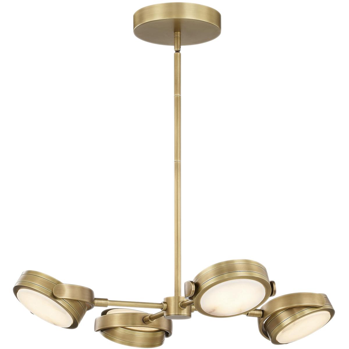 Alora PD325428VBAR Blanco LED 28.13 inch Vintage Brass Pendant Ceiling Light in Vintage Brass and Alabaster