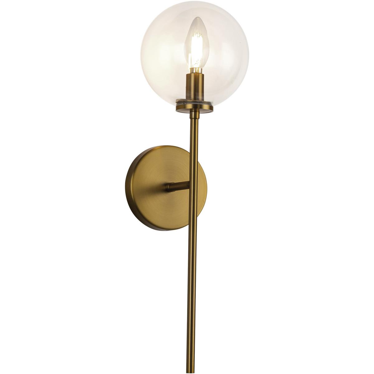 Alora WV549101AGCL Alora Mood Cassia Wall/Vanity Light Wall Light in Aged Gold, Clear Glass