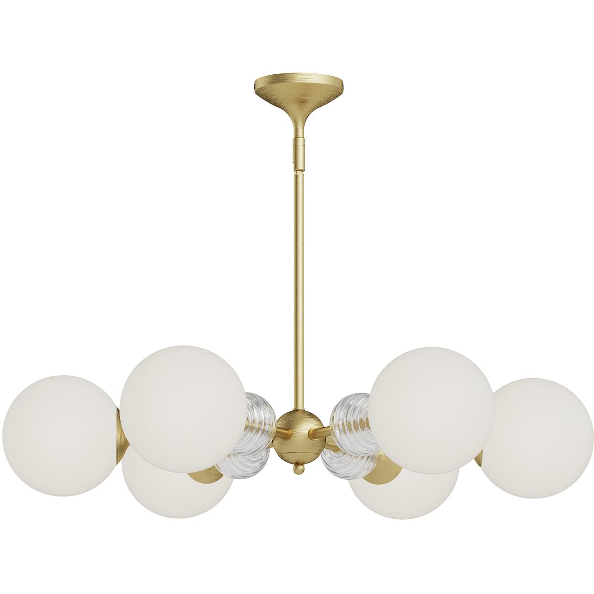 Alora CH415330BGOP Alora Mood Celia 6 Light 30.25 inch Brushed Gold/Opal Glass Chandelier Ceiling Light