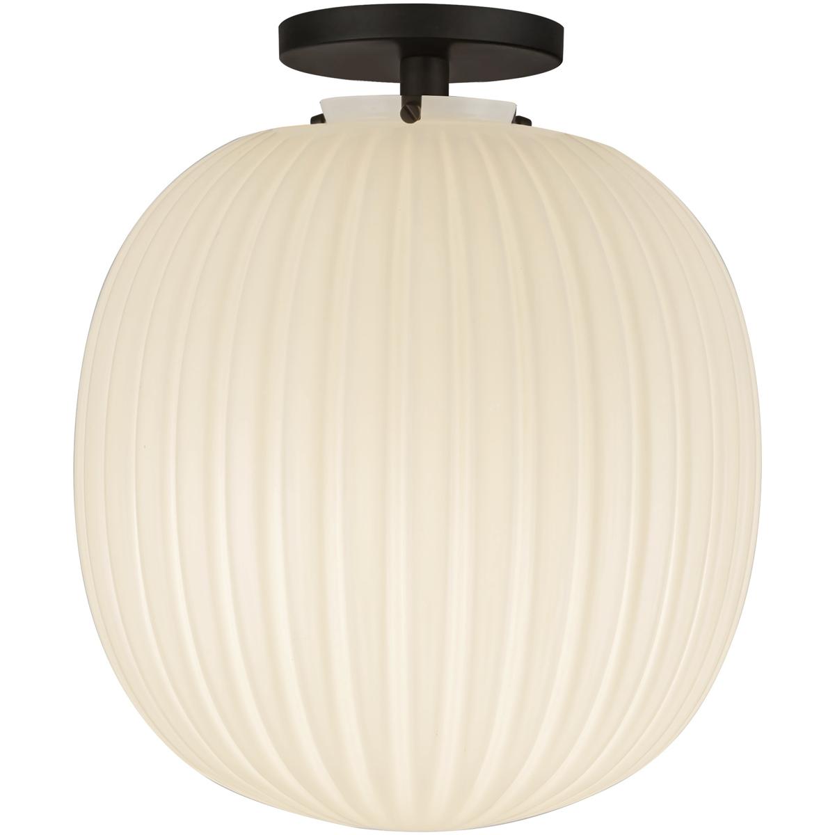 Alora SF579112MBGR Alora Mood Cherise 1 Light 11.88 inch Matte Black/Glossy Ribbed Opal Glass Semi-Flush Mount Ceiling Light