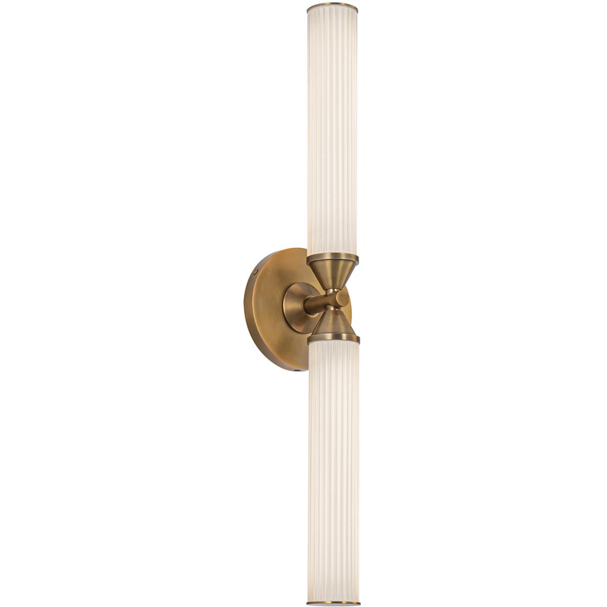 Alora WV348222VBFR Edwin LED 2 inch Vintage Brass Wall/Vanity Light Wall Light