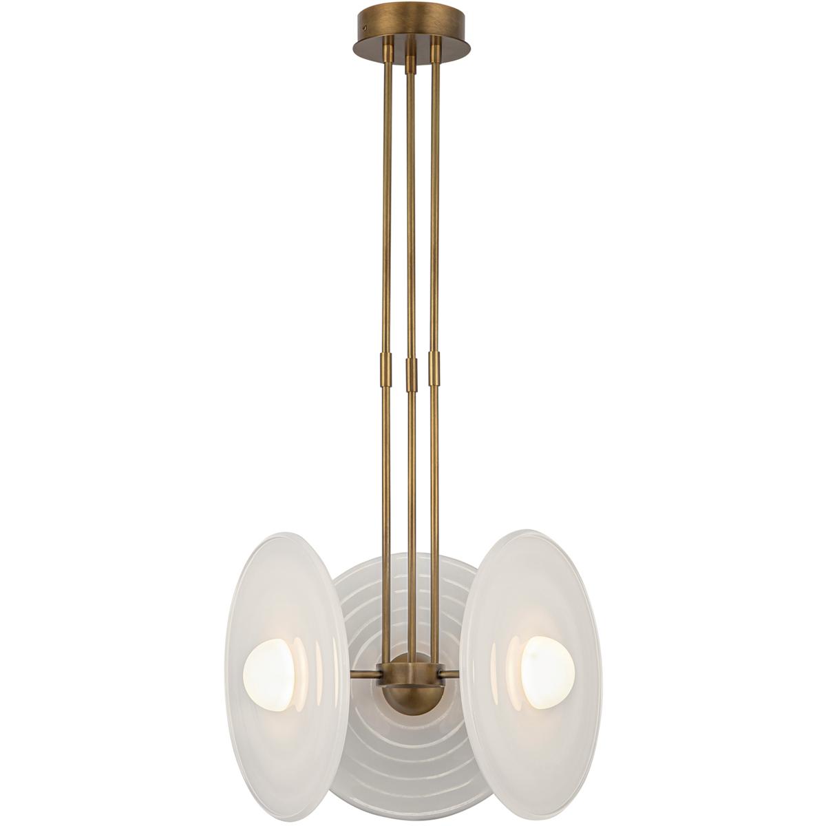 Alora PD350318VBGO Harbour LED 18.25 inch Vintage Brass/Glossy Opal Pendant Ceiling Light in Glossy Opal Glass