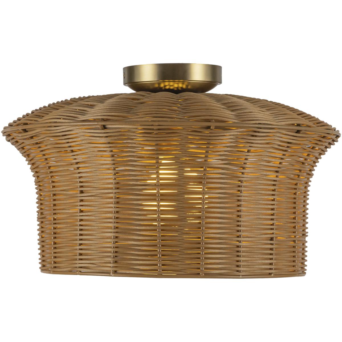 Alora SF641016BG Alora Mood Kai 1 Light 16 inch Brushed Gold SemiFlush Mount Ceiling Light