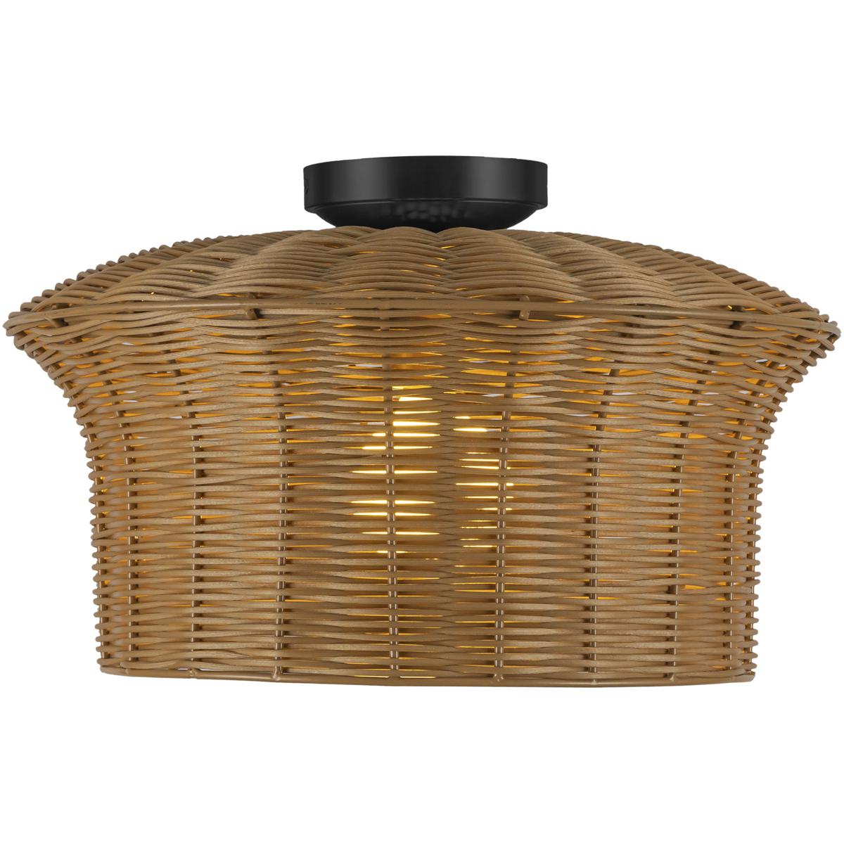 Alora SF641016MB Alora Mood Kai 1 Light 16 inch Matte Black SemiFlush Mount Ceiling Light