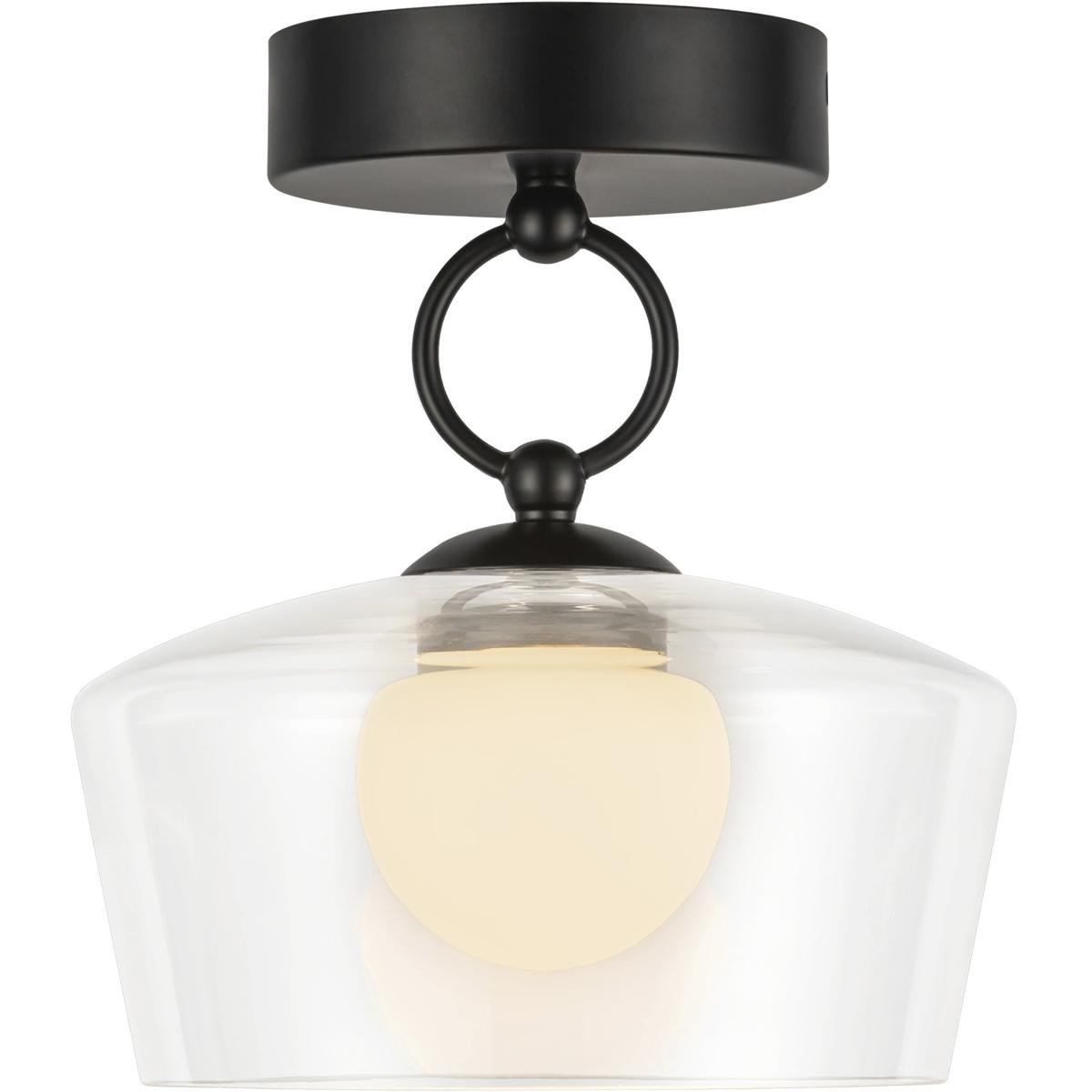Alora SF443308MBCL-UNV Alora Mood Leota LED 8 inch Matte Black/Clear Glass Semi-Flush Mount Ceiling Light