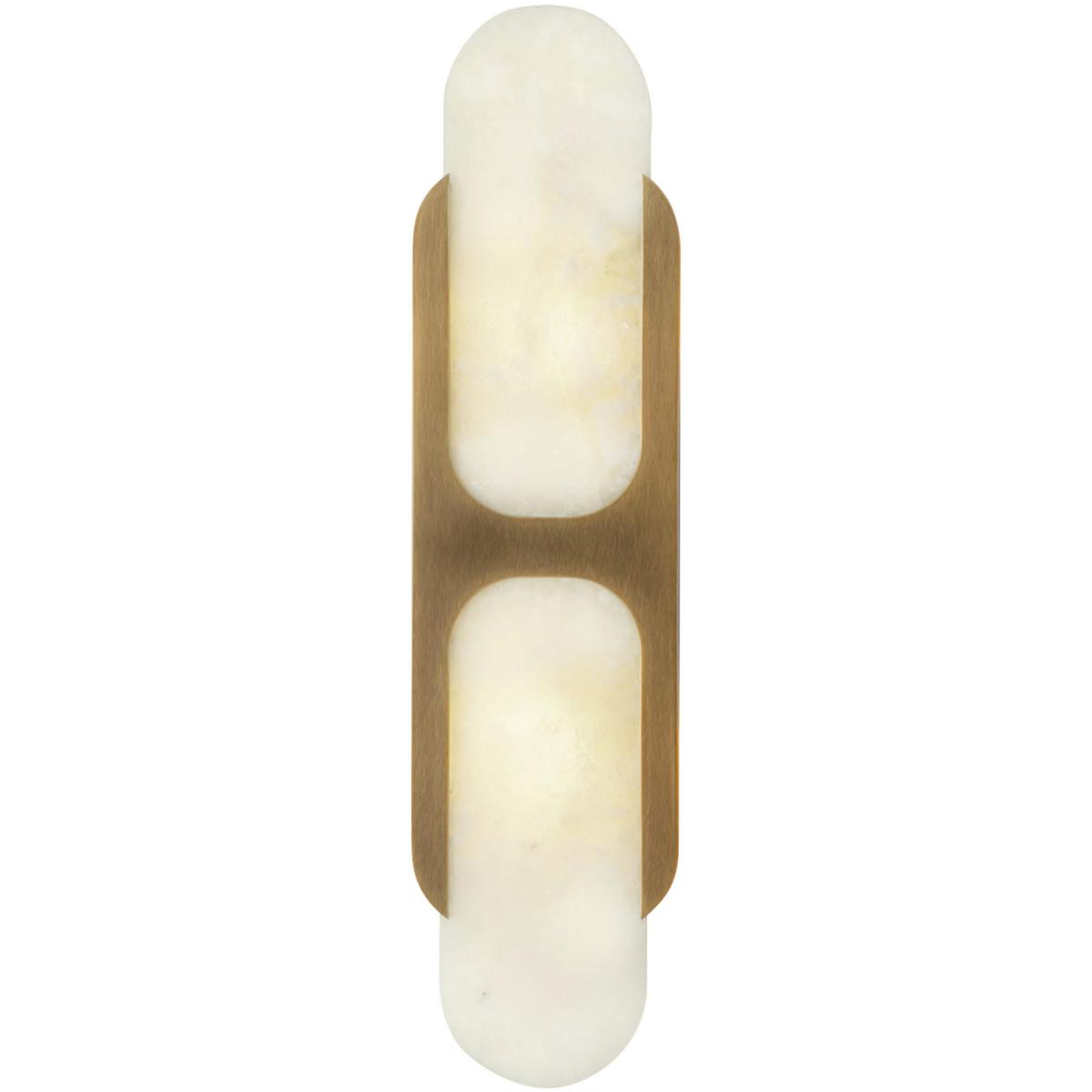 Alora Odin 17-in Alabaster Socket Damp-Rated Wall/Vanity Light with Finish - Vintage brass/alabaster