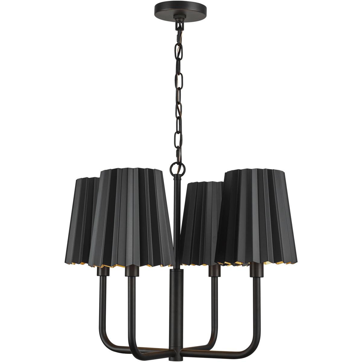 Alora CH528423MB Alora Mood Plisse 4 Light 225 inch Matte Black Chandelier Ceiling Light