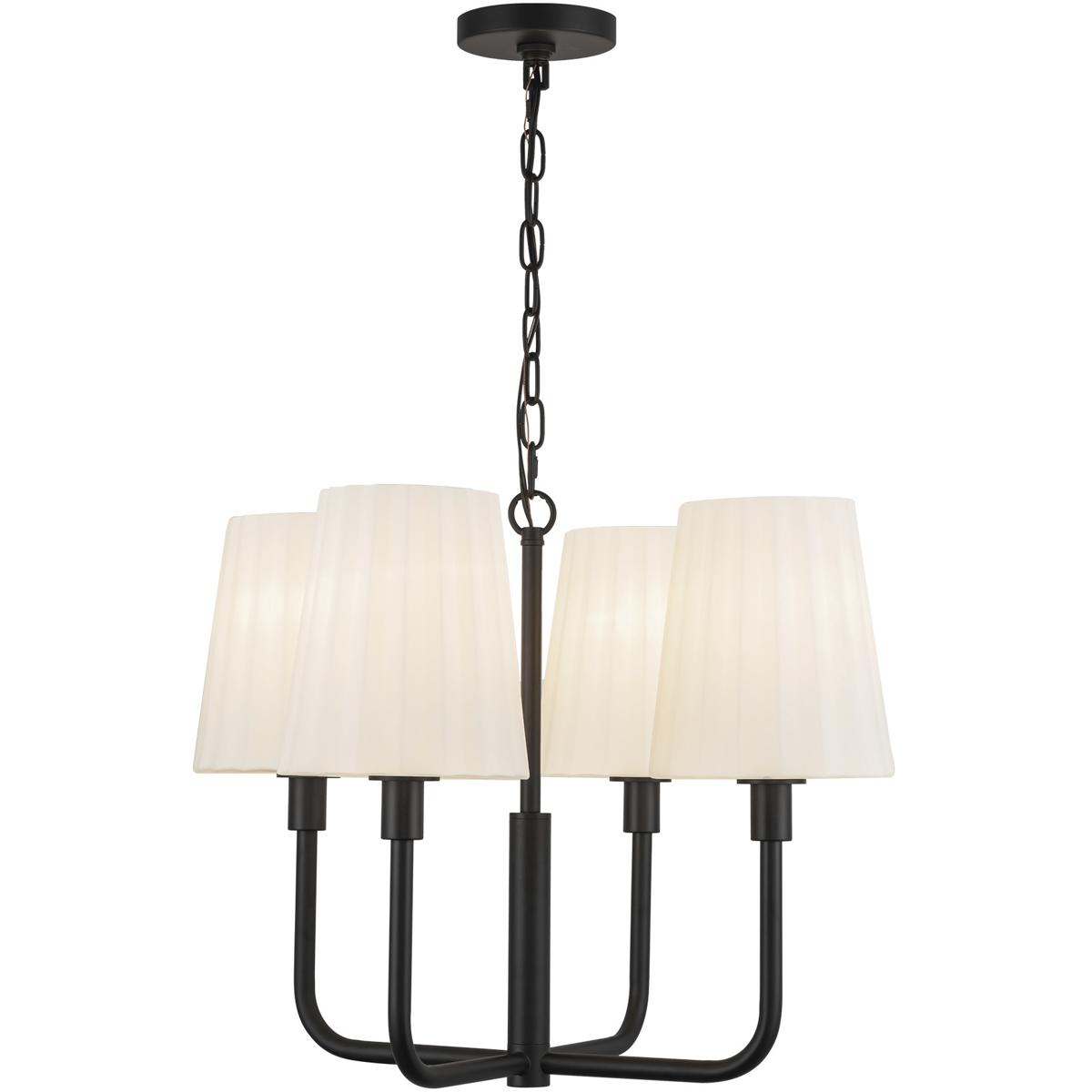 Alora CH628423MBOP Alora Mood Plisse 4 Light 225 inch Matte Black Chandelier Ceiling Light