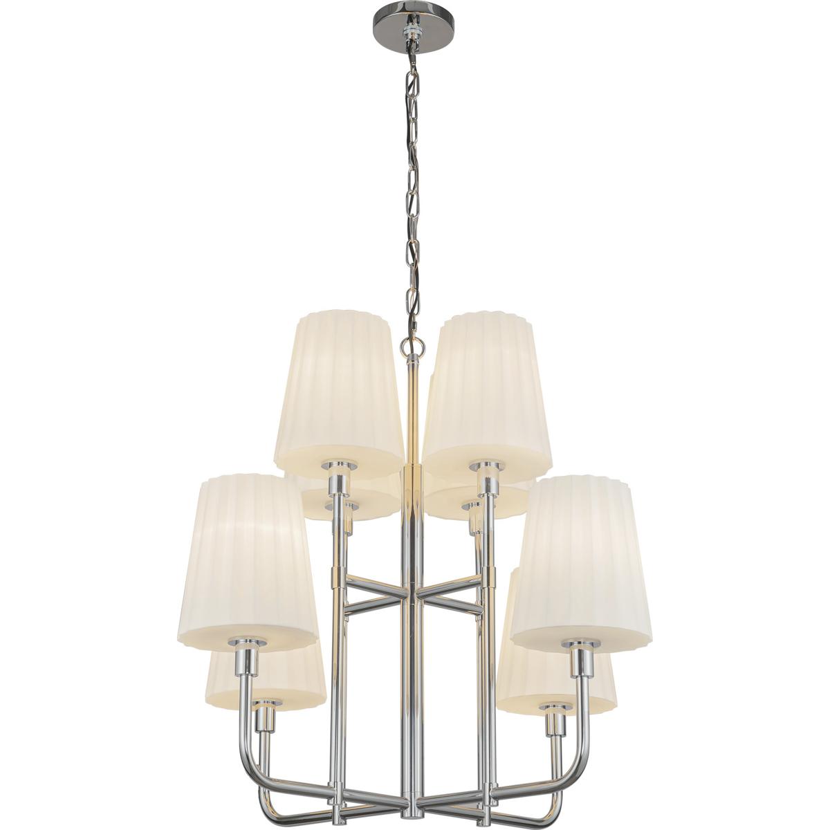 Alora CH628830CHOP Alora Mood Plisse 8 Light 30 inch Chrome Chandelier Ceiling Light