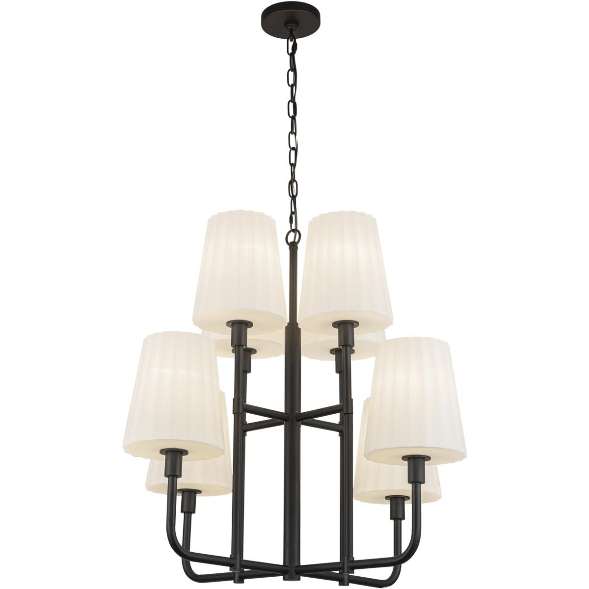 Alora CH628830MBOP Alora Mood Plisse 8 Light 30 inch Matte Black Chandelier Ceiling Light