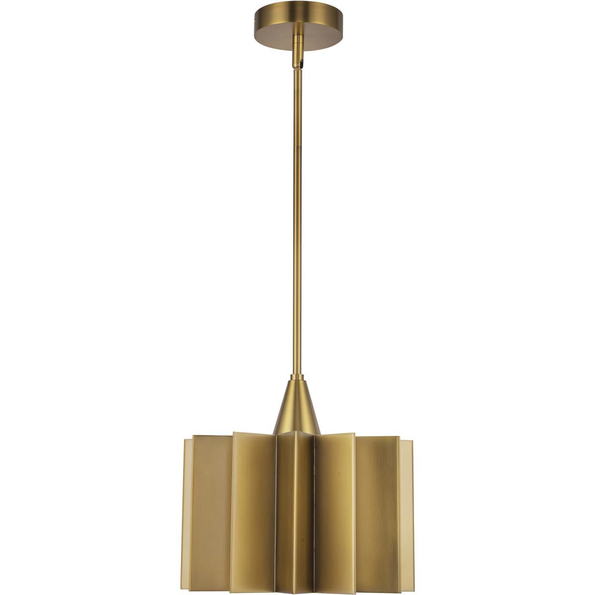 Alora PD528412AG Alora Mood Plisse 1 Light 1163 inch Aged Gold Pendant Ceiling Light
