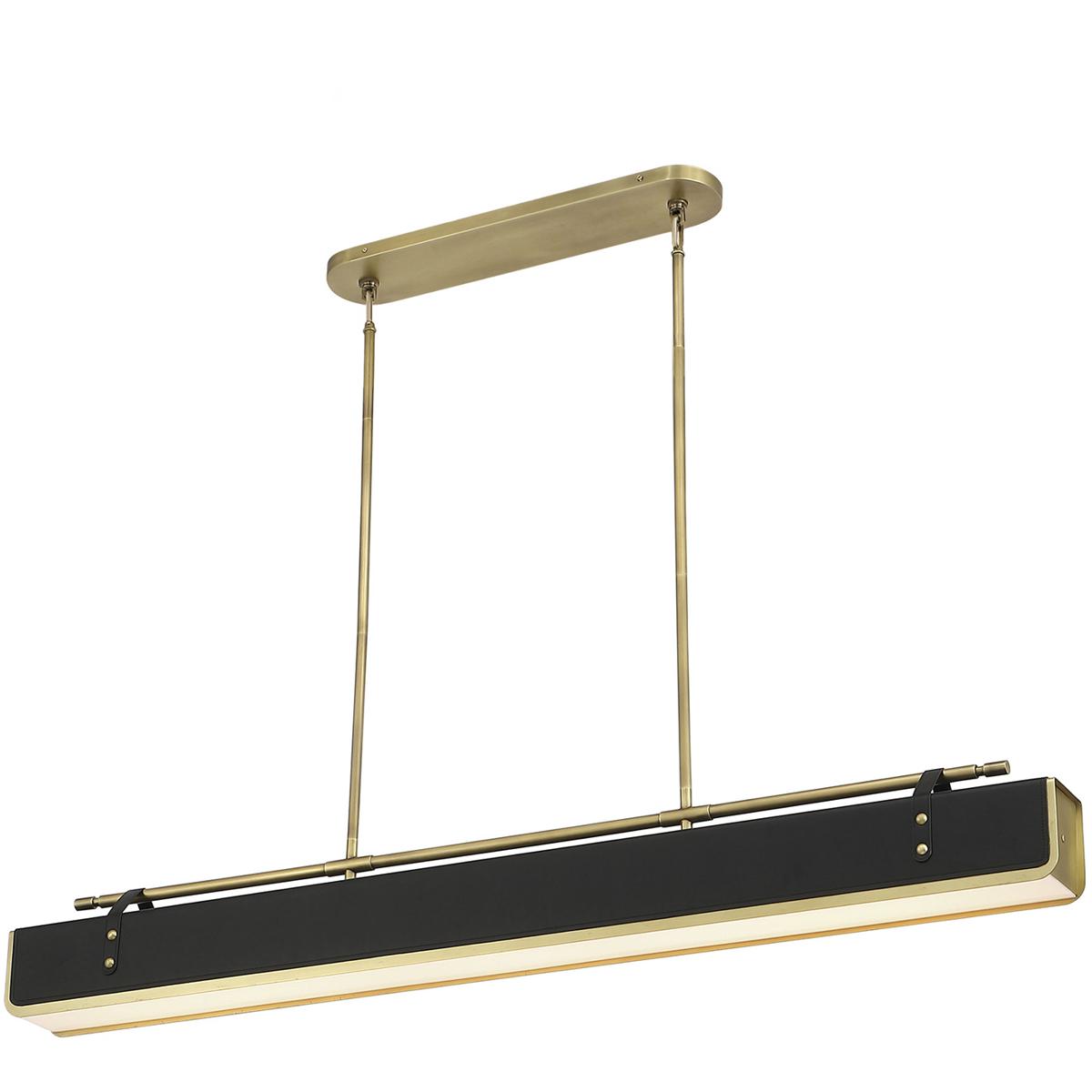 Alora PD307960VBTL Valise LED 5 inch Vintage BrassTuxedo Leather Pendant Ceiling Light in Vintage Brass and Tuxedo Leather