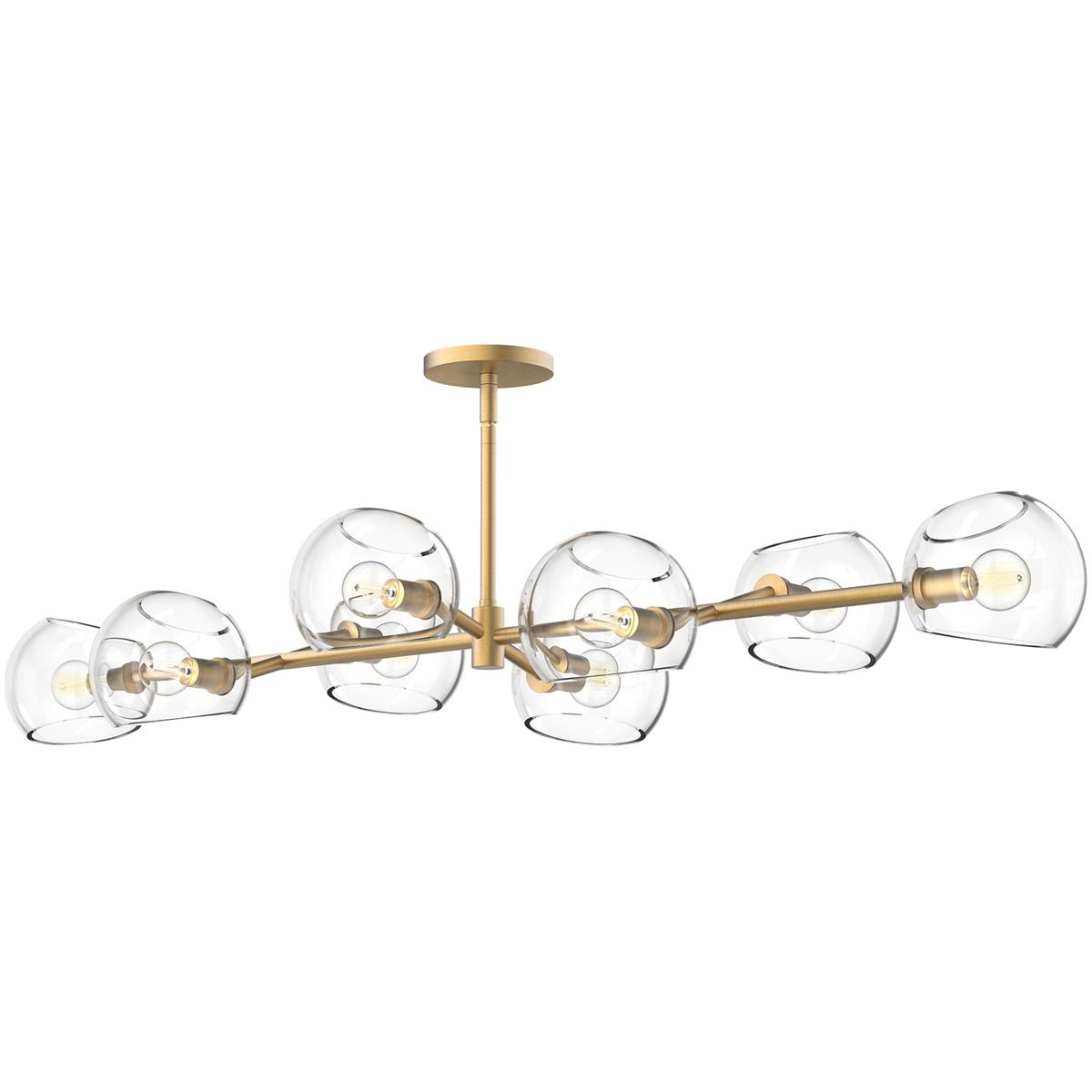Alora LP548848BGCL Alora Mood Willow 8 Light 48.25 inch Brushed Gold Linear Pendant Ceiling Light in Clear Glass