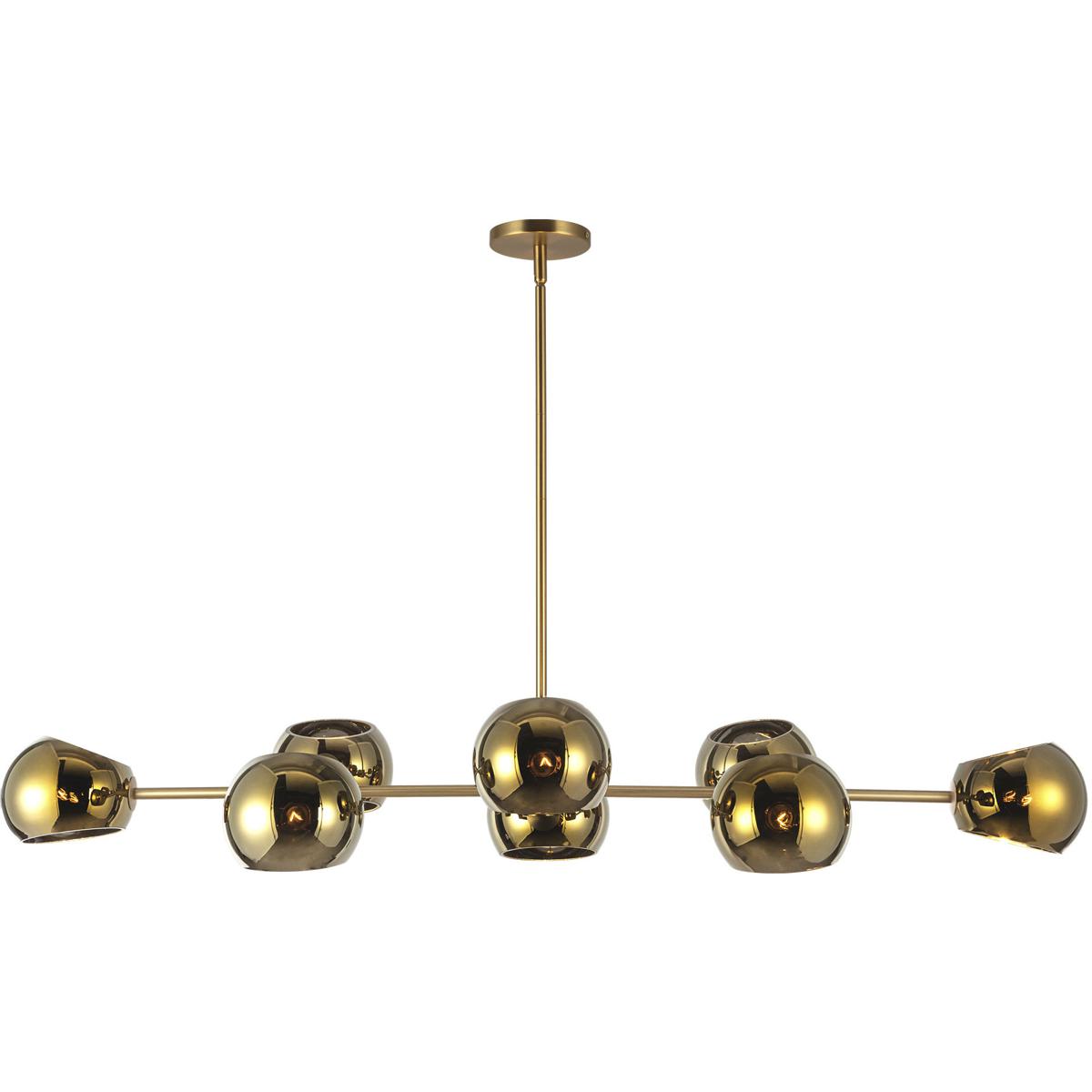 Alora LP548848BGCP Alora Mood Willow 8 Light 48.25 inch Brushed Gold Linear Pendant Ceiling Light in Copper Glass