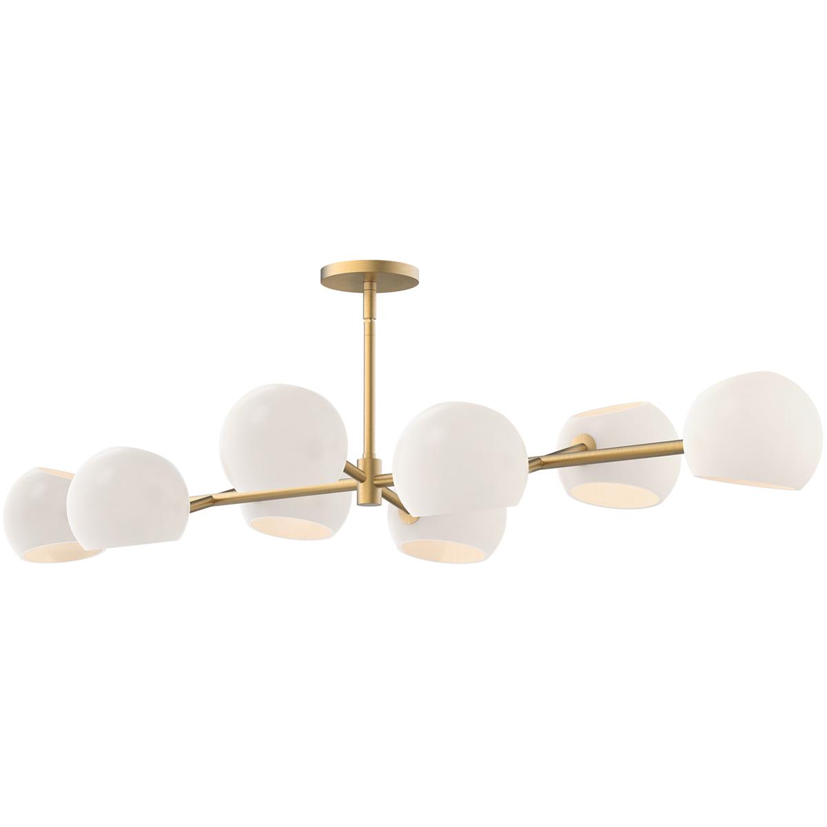Alora LP548848BGOP Alora Mood Willow 8 Light 48.25 inch Brushed Gold Linear Pendant Ceiling Light in Matte Opal Glass