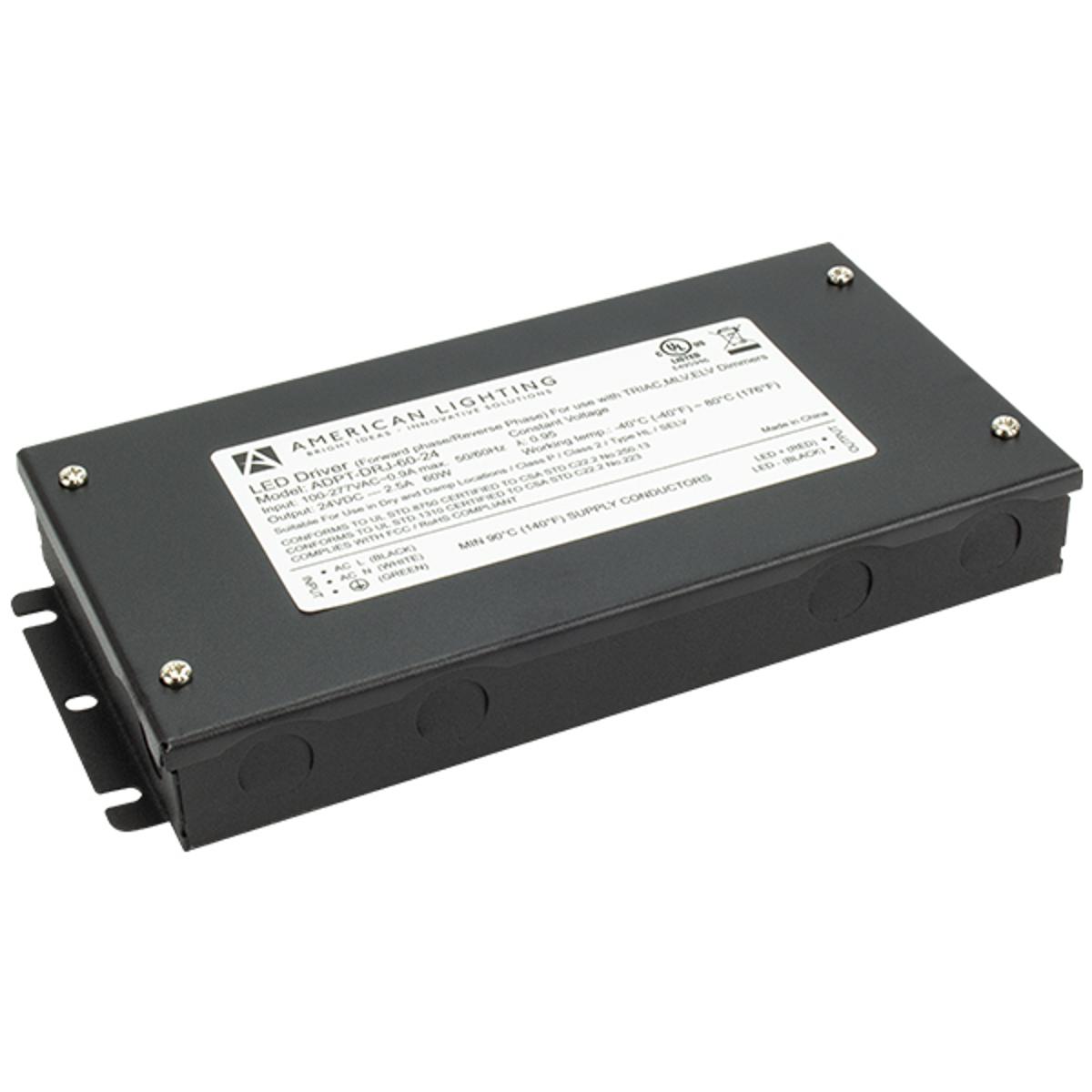 American Lighting ADPT-DRJ-60-24 Adaptive Constant Voltage Drivers Black Power Supply