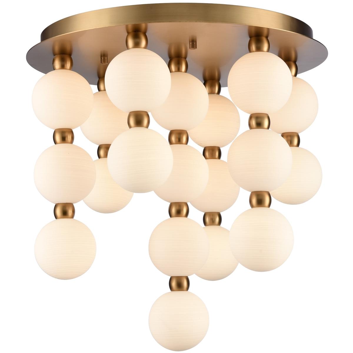 Arabela Lighting 85281-19 Mod 19 Light 20 inch Satin Brass Semi Flush Ceiling Light