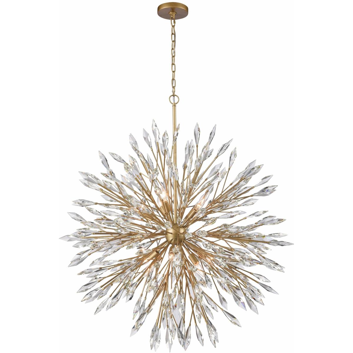 Arabela Lighting 85422-12 Crystal Fusion 12 Light 42 inch Peruvian Gold Chandelier Ceiling Light