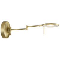 Arnsberg 225870108 Dessau Turbo 1 Light Satin Brass Swing Arm Wall Sconce Wall Light