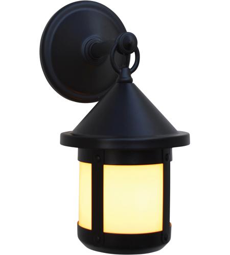 Arroyo Craftsman BB-6SM-P Berkeley 1 Light 10 inch Pewter Outdoor Wall Mount in Amber Mica photo