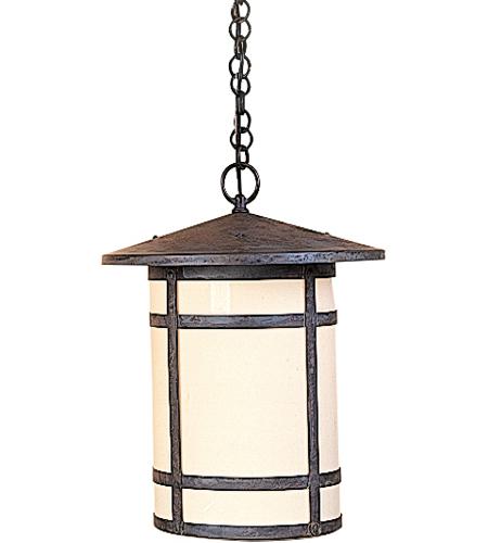 Arroyo Craftsman BH-14LWO-MB Berkeley 1 Light 14 inch Mission Brown Pendant Ceiling Light in White Opalescent