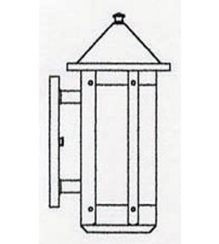 Arroyo Craftsman BS-7LRF-RC Berkeley 1 Light 14 inch Raw Copper Outdoor Wall Mount in Frosted BS-7LR_line.jpg