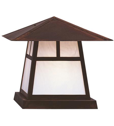 Arroyo Craftsman CC-15EOF-MB Carmel 1 Light 12 inch Mission Brown Column Mount in Off White