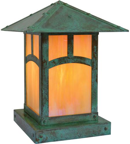 Arroyo Craftsman EC-9TF-AC Evergreen 1 Light 11 inch Antique Copper Column Mount in Frosted photo