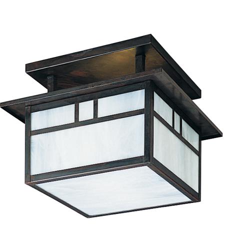 Arroyo Craftsman HCM-15DTF-MB Huntington 2 Light 15 inch Mission Brown Flush Mount Ceiling Light in Frosted photo