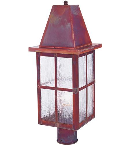 Arroyo Craftsman HP-8WO-RB Hartford 1 Light 20 inch Rustic Brown Post Mount in White Opalescent photo