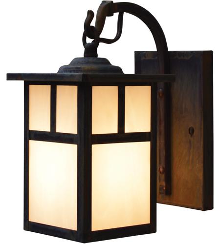 Arroyo Craftsman MB-5EM-S Mission 1 Light 9 inch Slate Outdoor Wall Mount in Amber Mica