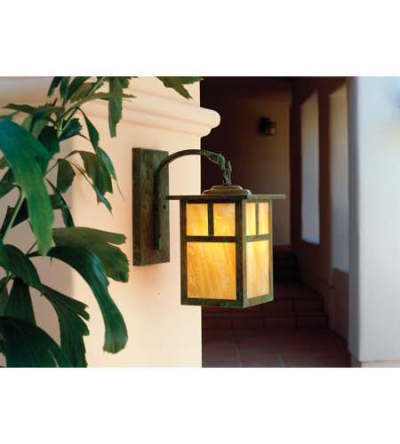Arroyo Craftsman MB-7TGW-P Mission 1 Light 12 inch Pewter Outdoor Wall Mount in Gold White Iridescent MB-7TGW-VP-env.jpg