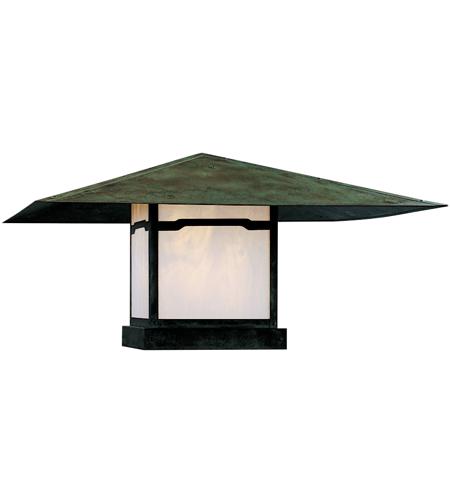 Arroyo Craftsman MC-36SFWO-MB Monterey 1 Light 17 inch Mission Brown Column Mount in White Opalescent