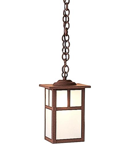 Arroyo Craftsman MH-6EGW-S Mission 1 Light 6 inch Slate Pendant Ceiling Light in Gold White Iridescent, No Accent